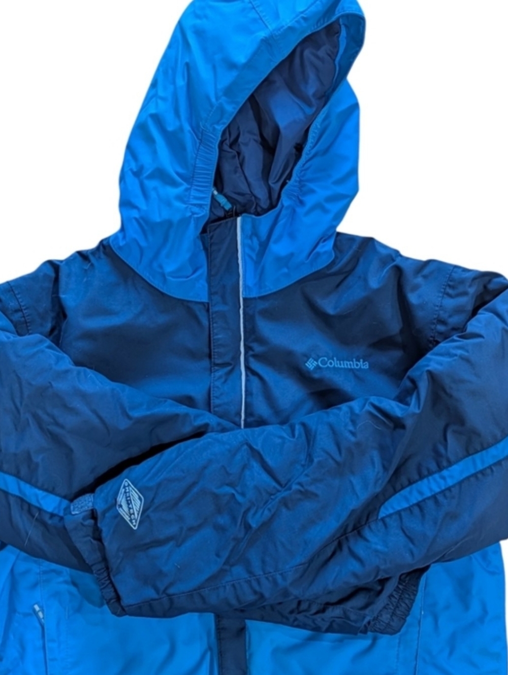 Columbia Omni Tech Winter Jacket Insulated Waterproof Kids Boys Large L Blu - Picture 2 of 8